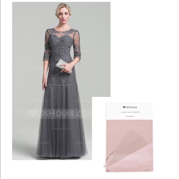 dusty rose mother of bride dress